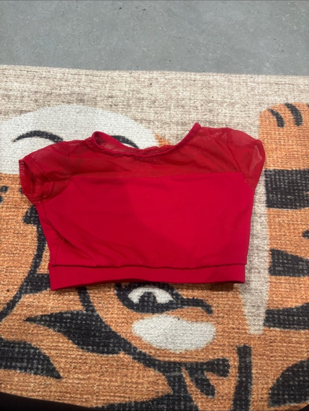 Baltogs red mesh dance crop